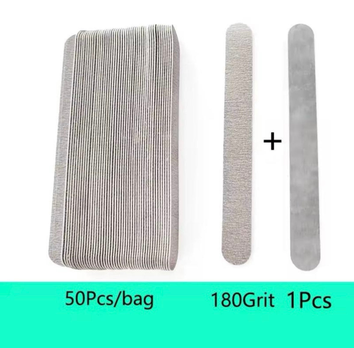 50Pcs 180 Grit Removable Sponge Sanding Files Replacement Sandpaper Nail File for Manicure and Pedicure