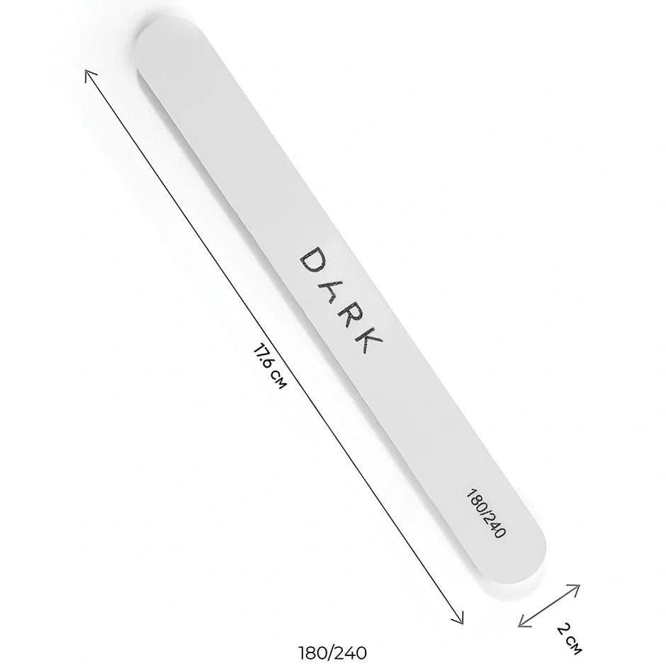 Dark nail file set , white oval shape on foam, 25pcs , 180/240