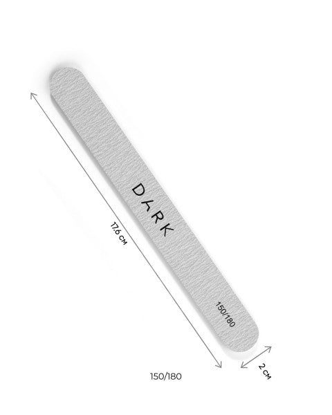 Dark nail file set , grey oval shape on foam, 25pcs , 150/180