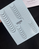 French line water decal black &white