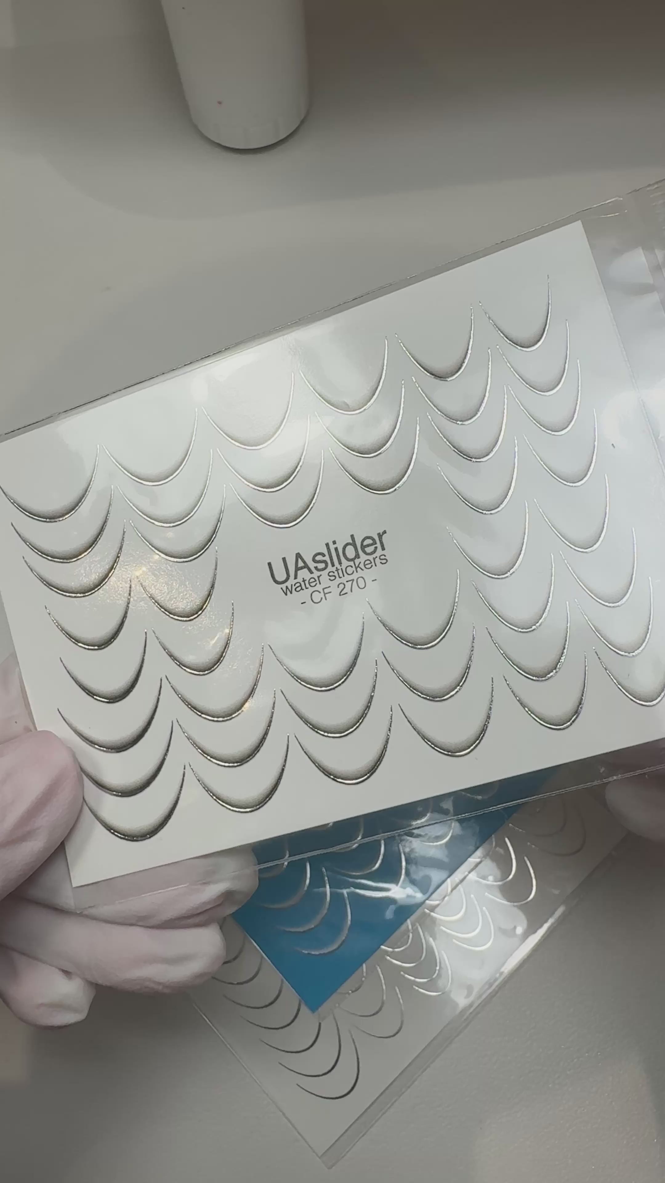 French line water decals, gold & silver